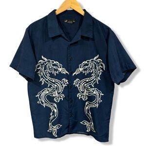 Vintage Y2K Dragon Button Up Shirt